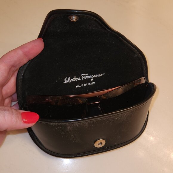 Men's Ferragamo Brown Metallic Sunglasses - Picture 2 of 7